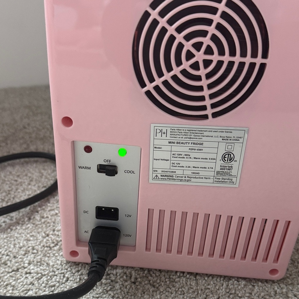 Pink Mini Fridge with LED Light - Picture 5 of 5